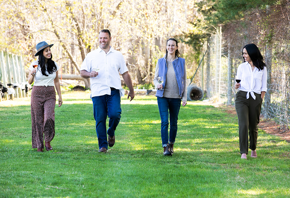 The Terra Vite team on the Jamesport vineyard grounds
